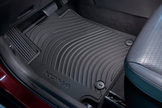 Hyundai 2021 Kona EV Rubber Floor Mats - Front & Rear For Ess | Pref | Ult K4131ADX00